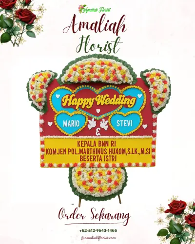 Karangan Papan Bunga Pernikahan di Banyumudal